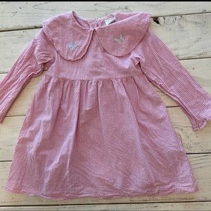 Butterfly Bishop Collar Gingham Dress